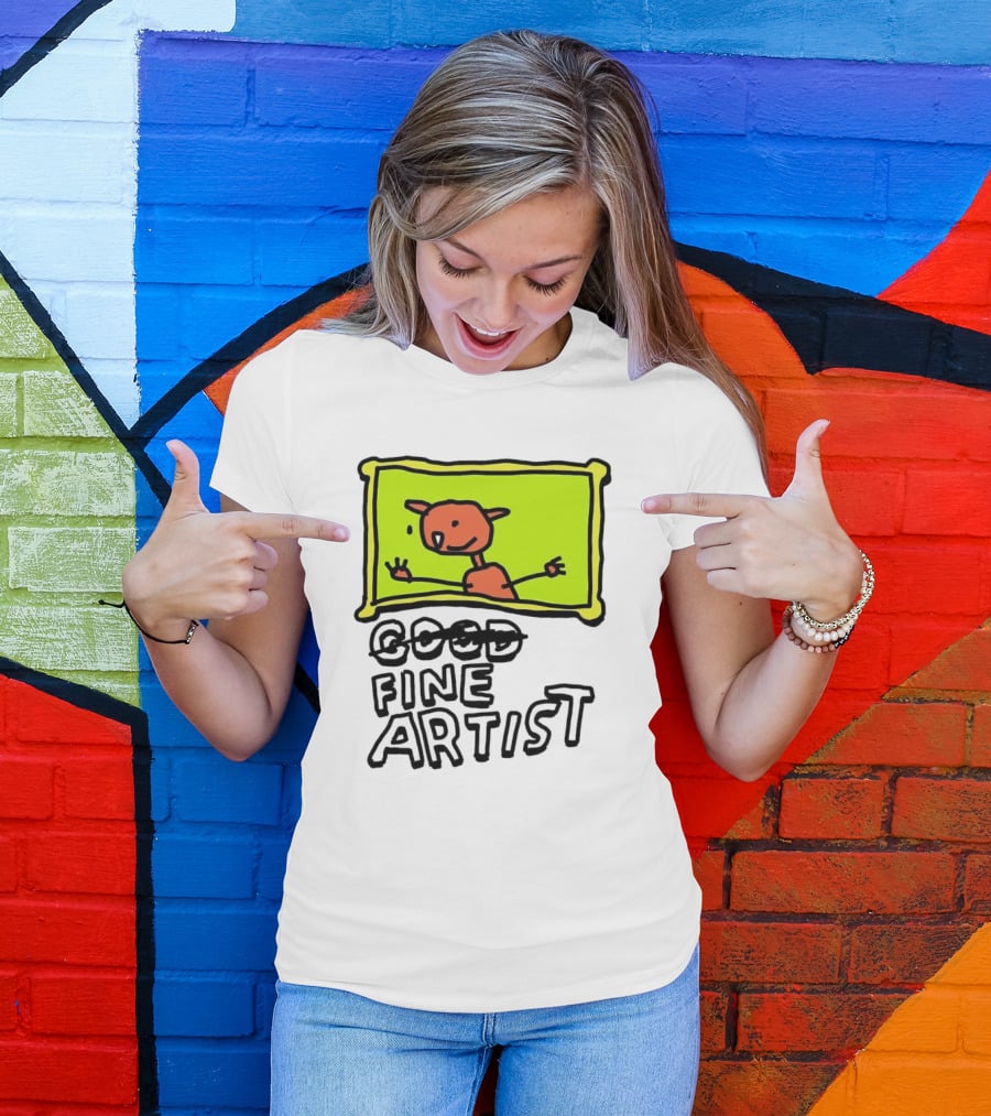 Good Fine Artist Drawing In Frame T-Shirt