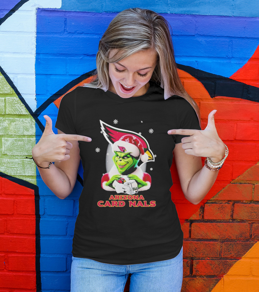 Grinch Arizona Cardinals Christmas Football Fan Festivities T-Shirt