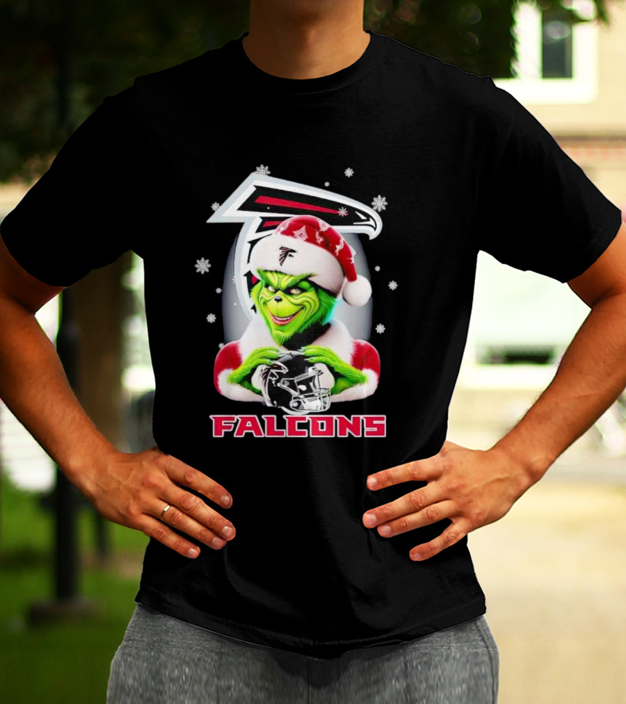 Grinch Christmas Atlanta Falcons Football Fan Holiday T-Shirt