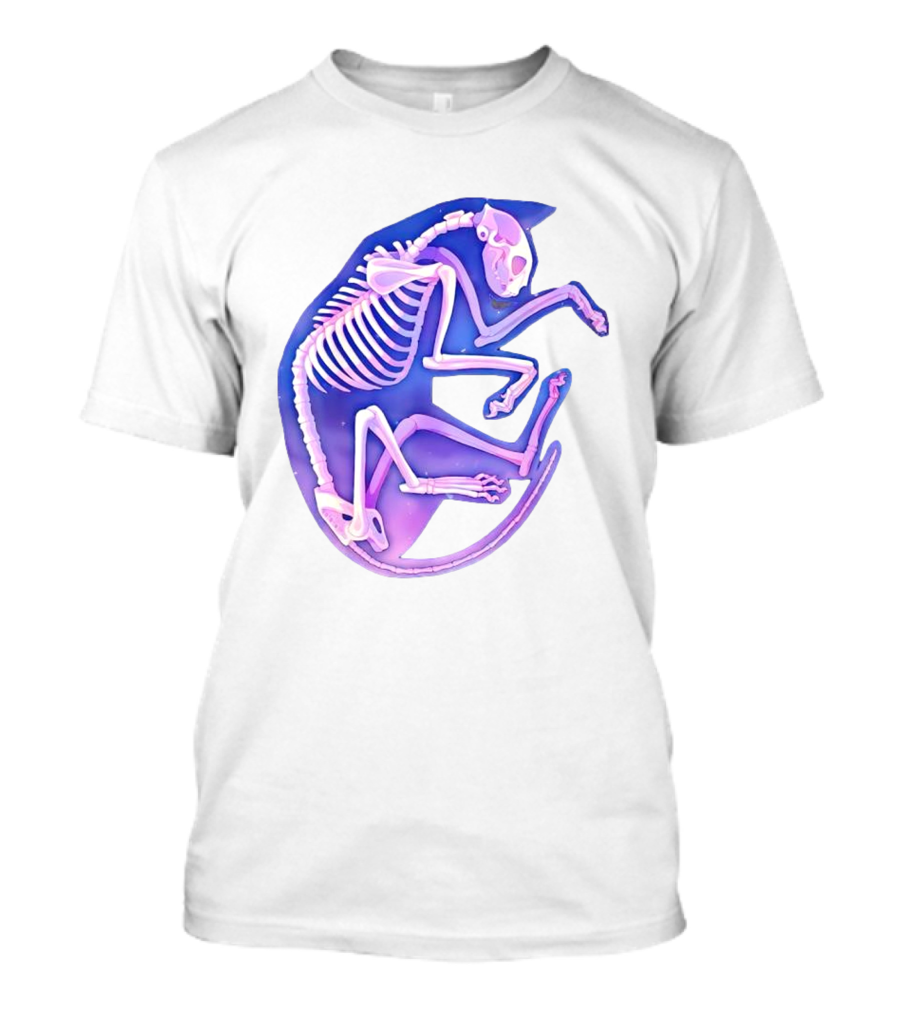 Skeleton Galaxy Cat Cosmic Vibe T-Shirt