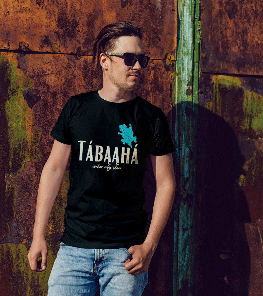 Tábąąhá Water Edge Clan Turquoise Turtle T-Shirt