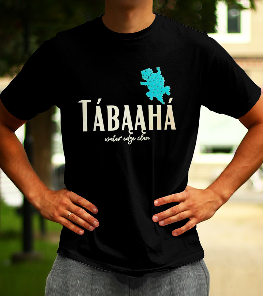 Tábąąhá Water Edge Clan Turquoise Turtle T-Shirt