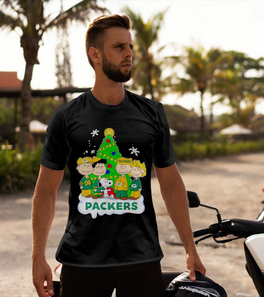 Packers Peanuts Characters Christmas Tree T-Shirt