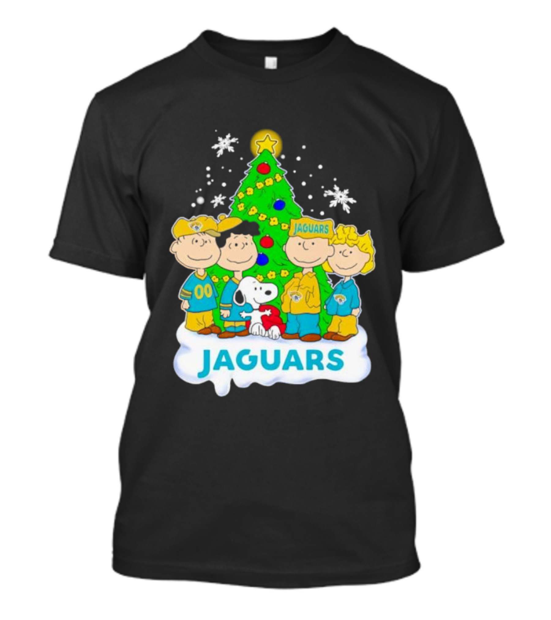 Peanuts Characters Jacksonville Jaguars Christmas Tree Jaguars T-Shirt