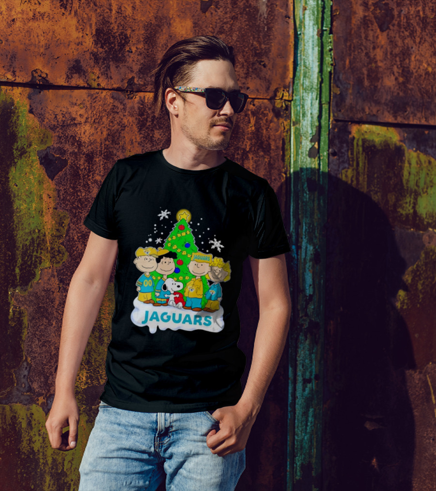 Peanuts Characters Jacksonville Jaguars Christmas Tree Jaguars T-Shirt