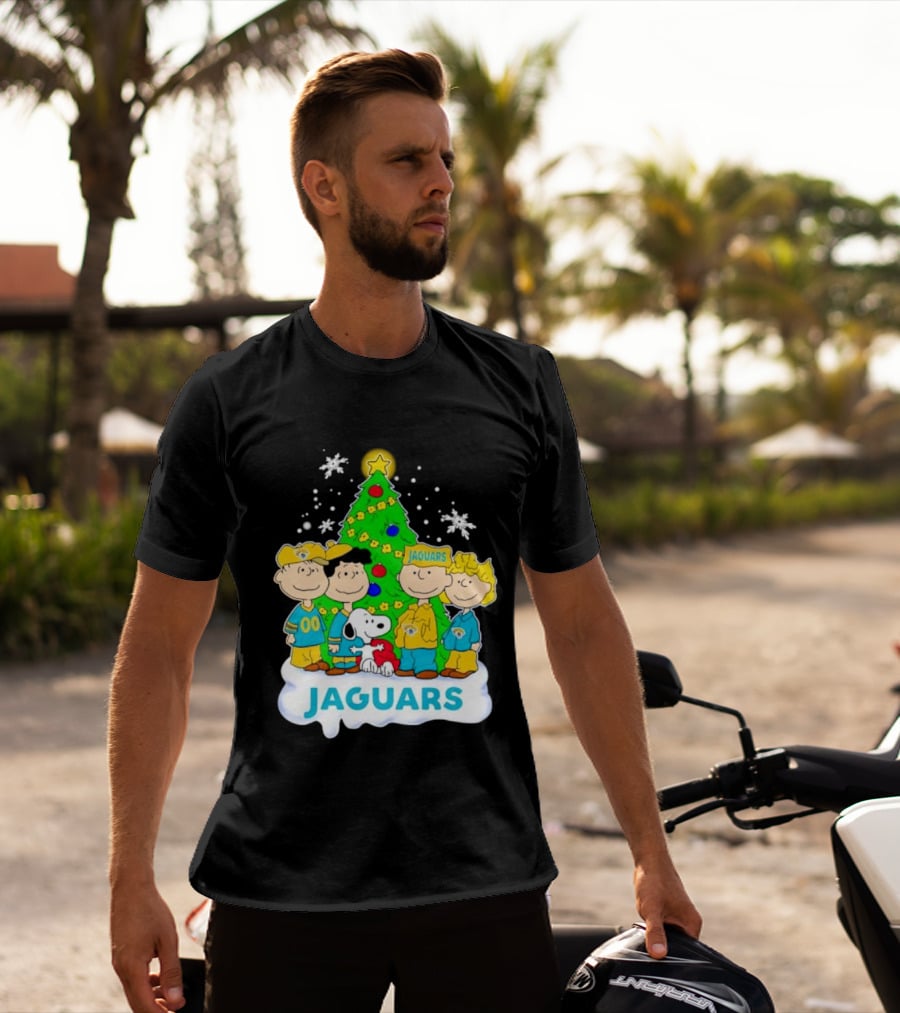 Peanuts Characters Jacksonville Jaguars Christmas Tree Jaguars T-Shirt
