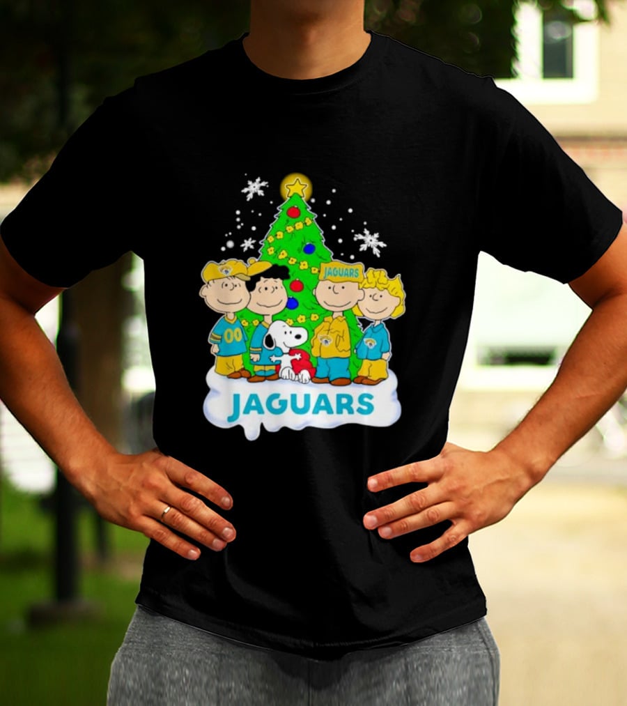 Peanuts Characters Jacksonville Jaguars Christmas Tree Jaguars T-Shirt