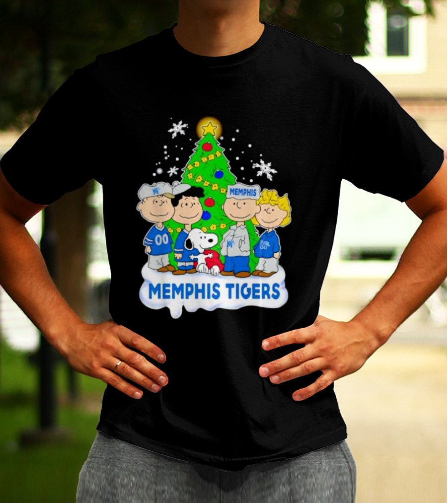 Peanuts Characters Memphis Tigers Christmas Tree T-Shirt