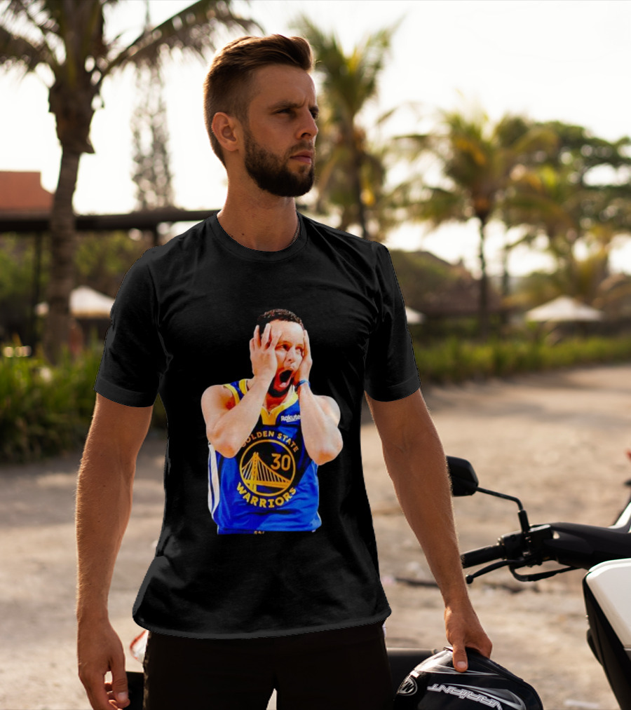Golden State Warriors Stephen Curry 30 Reaction T-Shirt