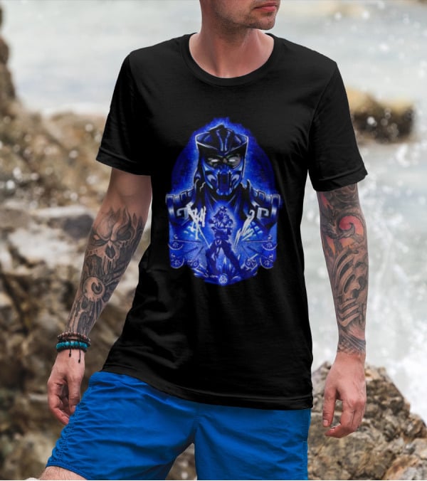 Attack Of SubZero Mortal Kombat Iconic Blue Warrior Battle T-Shirt