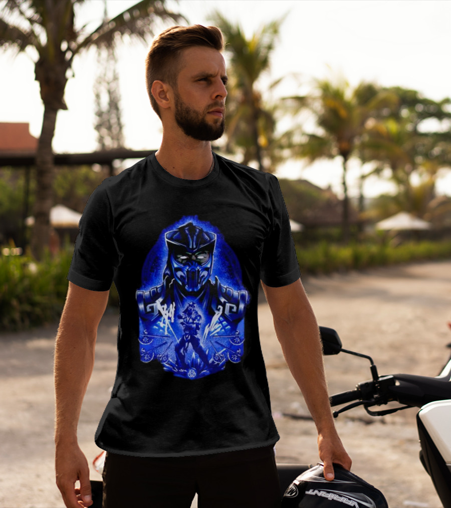 Attack Of SubZero Mortal Kombat Iconic Blue Warrior Battle T-Shirt