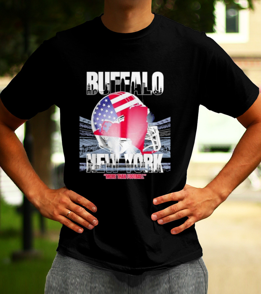 Buffalo Tunnel To Towers New York American Flag Helmet More Than Football T-Shirt