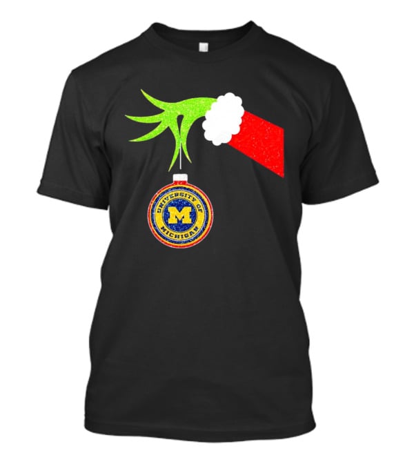 University Of Michigan Christmas Grinch Hand T-Shirt