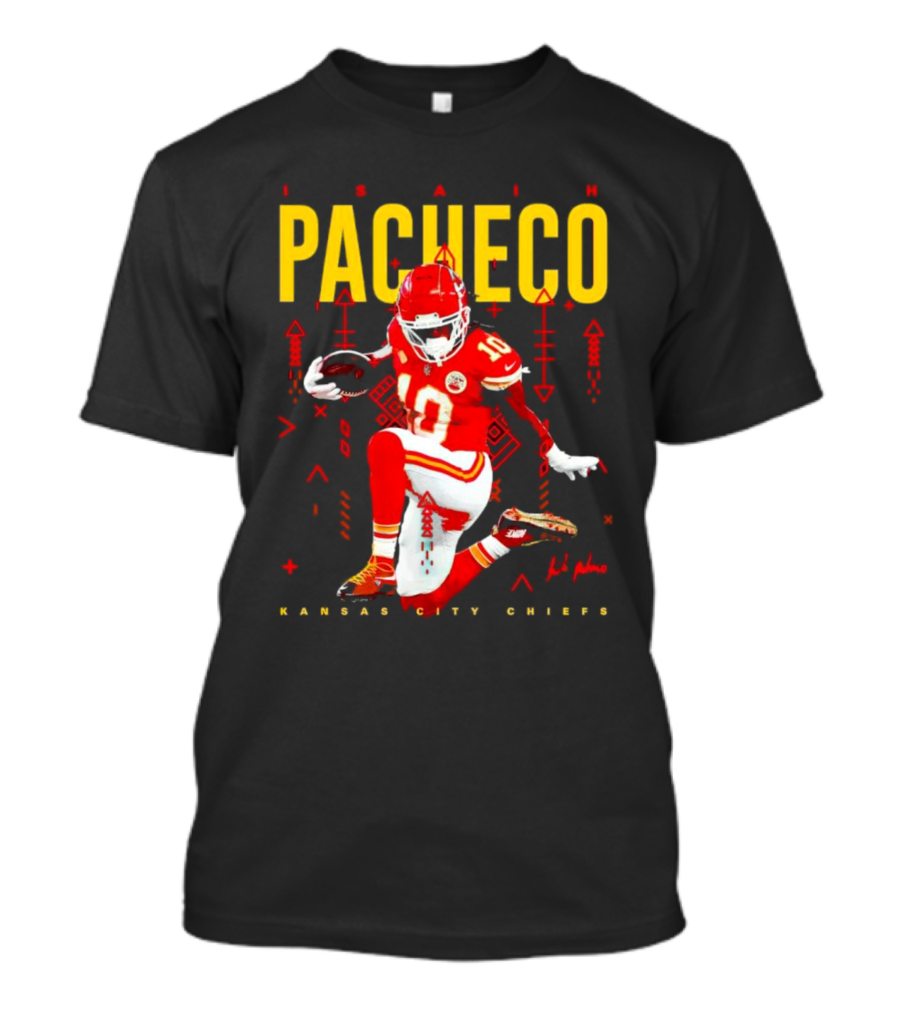 Isiah Pacheco Kansas City Chiefs Football Player Action T-Shirt