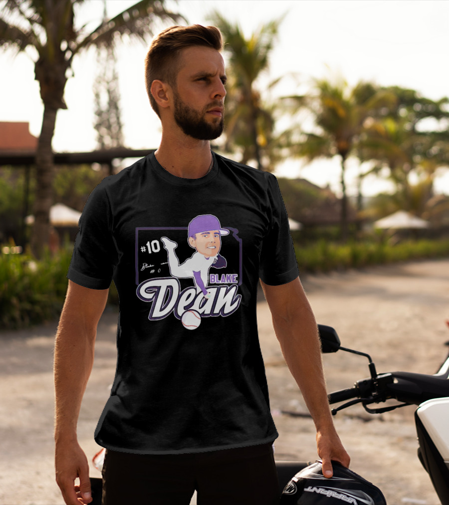 Blake Dean #10 Caricature Signature Baseball T-Shirt