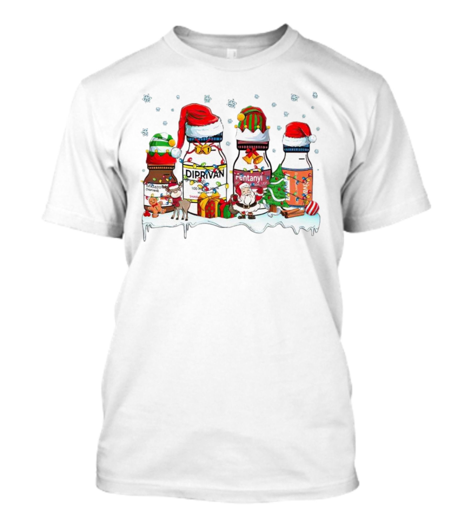 Santa Diprivan Fentanyl Christmas Bottles T-Shirt
