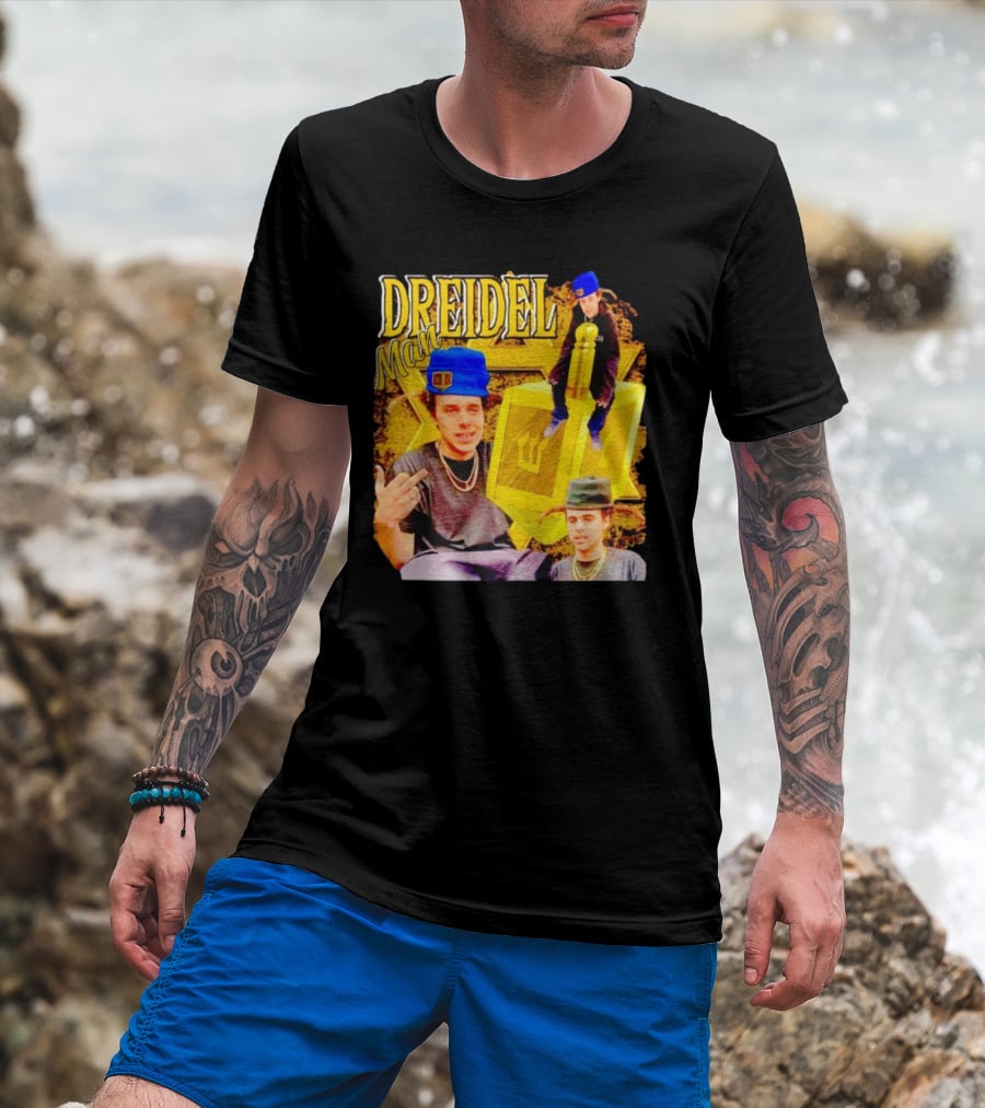 Dreidel Man Vintage Star Yellow Dreidel Hat T-Shirt