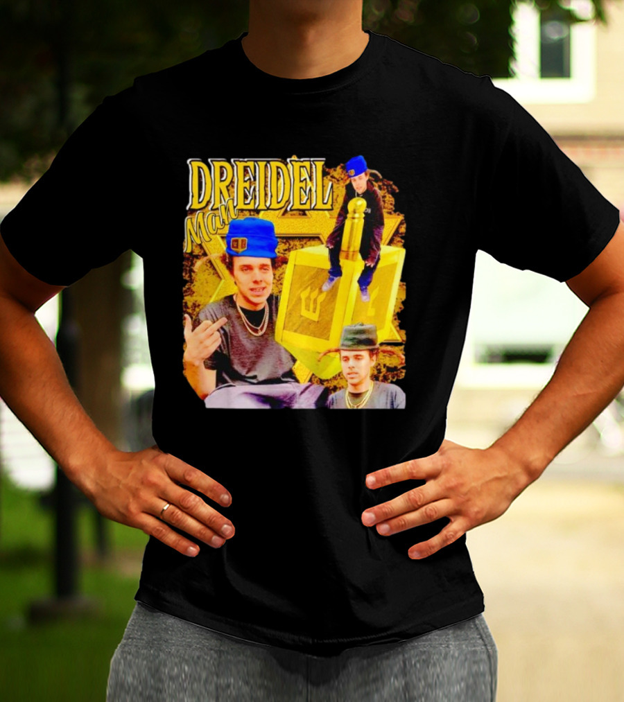 Dreidel Man Vintage Star Yellow Dreidel Hat T-Shirt