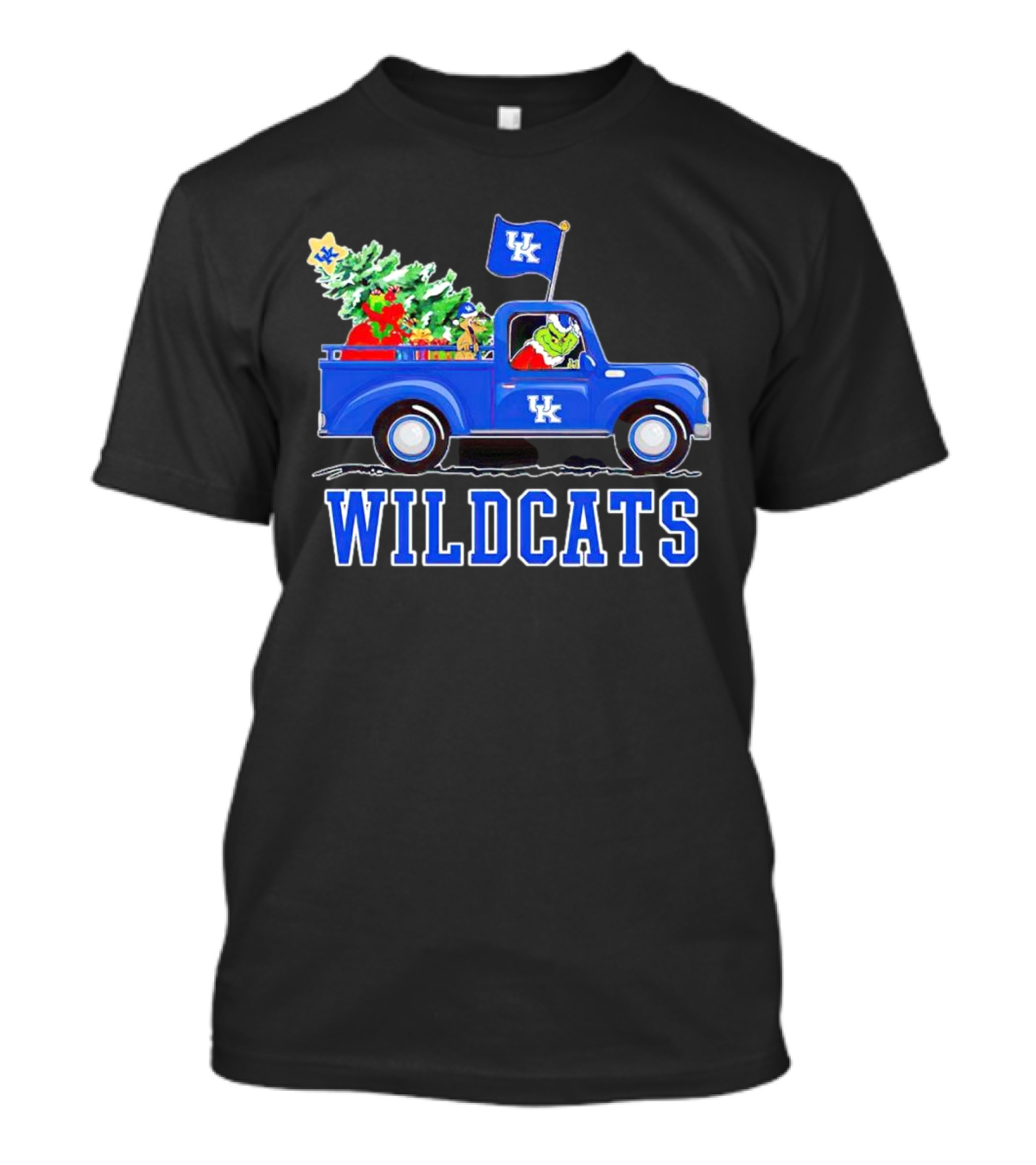 Grinch Driving Christmas Truck UK Wildcats T-Shirt