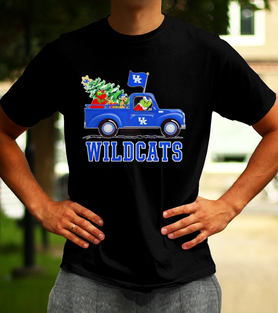 Grinch Driving Christmas Truck UK Wildcats T-Shirt