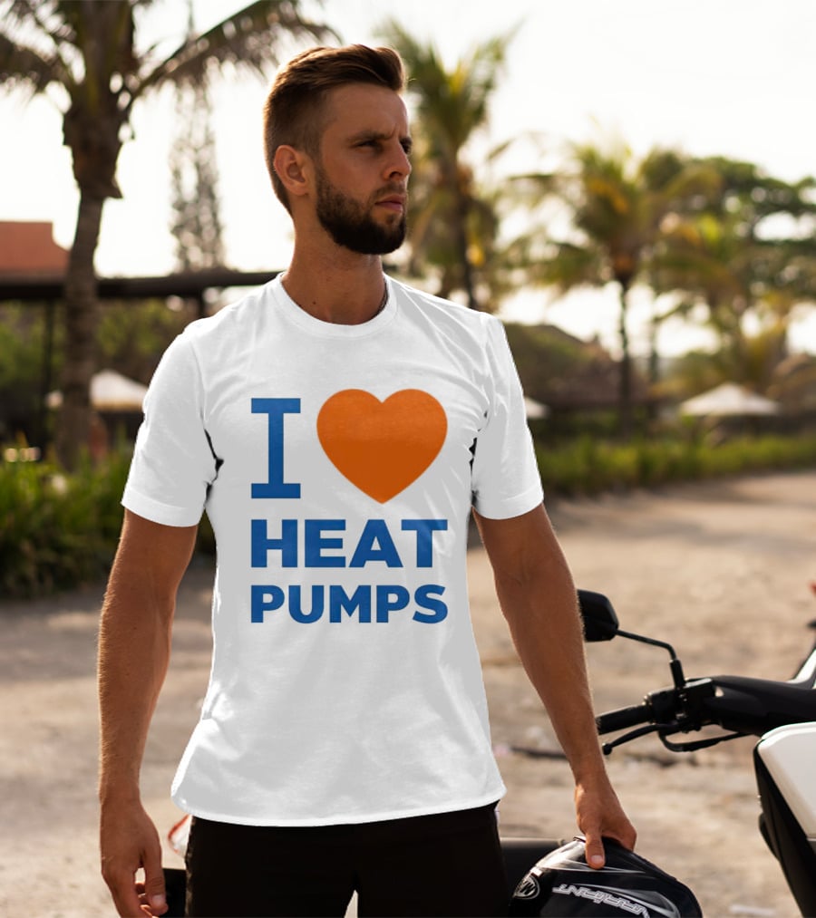 I Heart Heat Pumps Bold Blue Orange T-Shirt