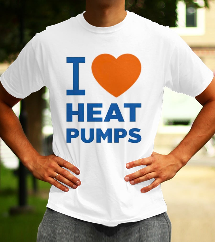 I Heart Heat Pumps Bold Blue Orange T-Shirt