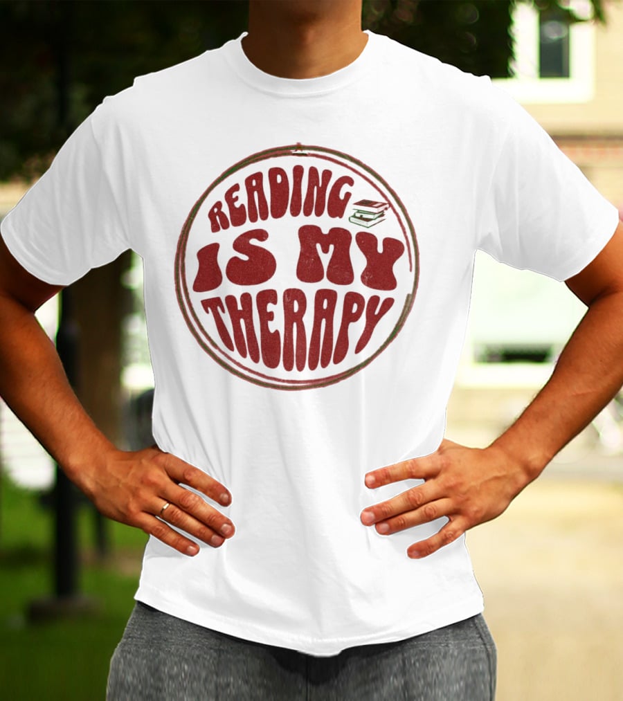 Reading Is My Therapy Retro Book Lover T-Shirt