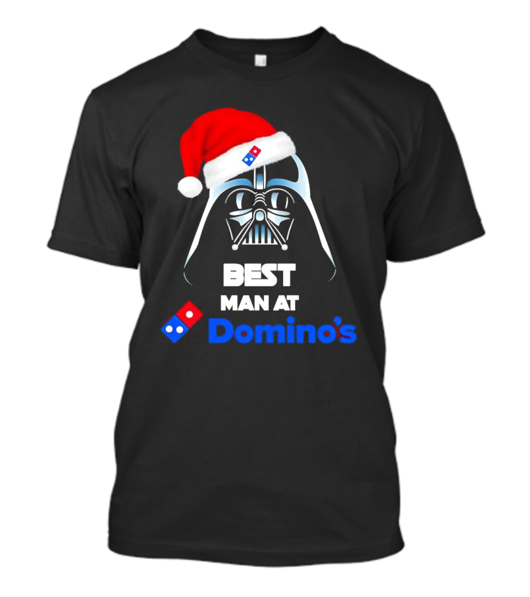 Darth Vader Santa Hat With Best Man At Domino's Christmas T-Shirt