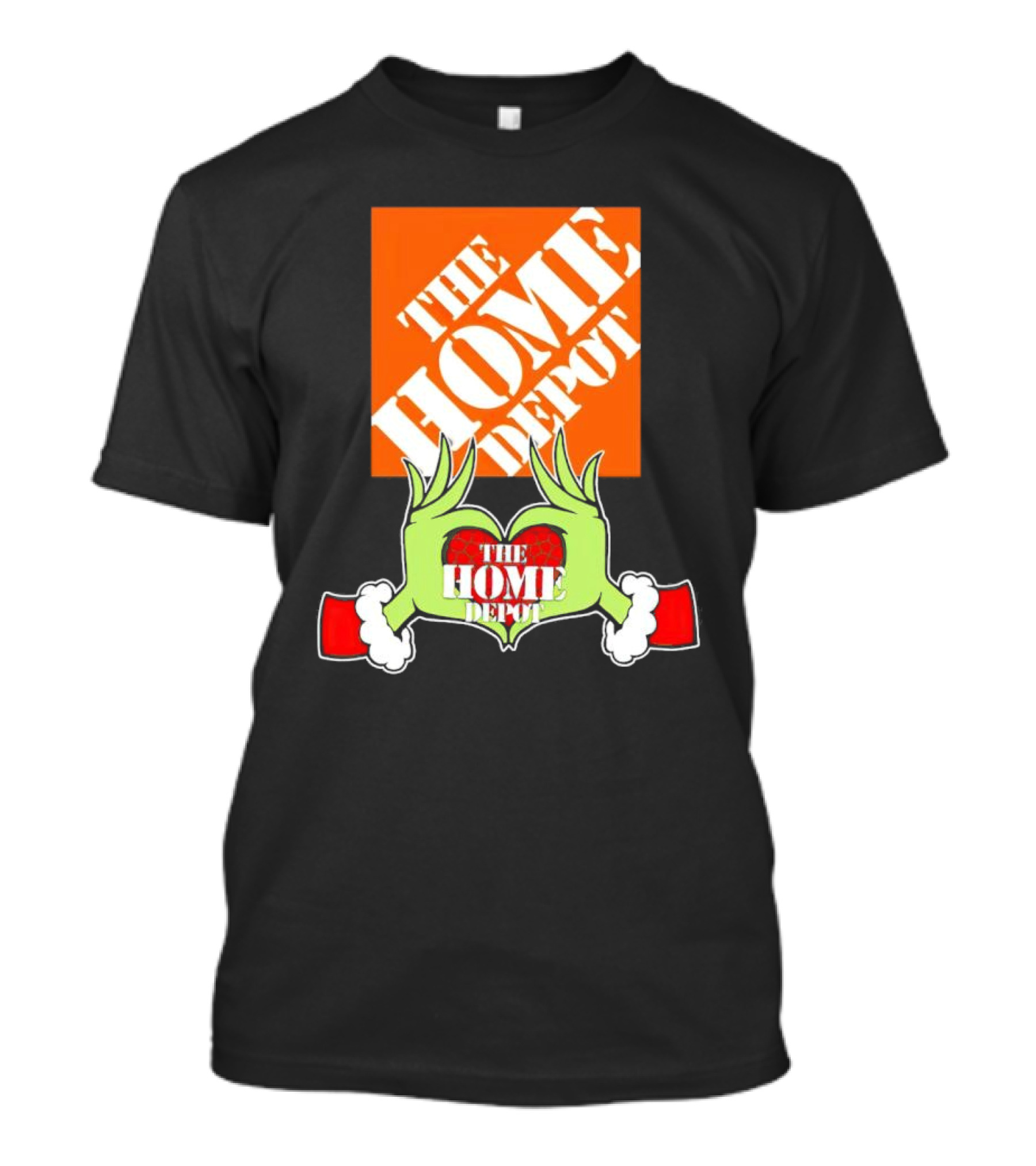The Home Depot Christmas Grinch Green Hands Heart T-Shirt