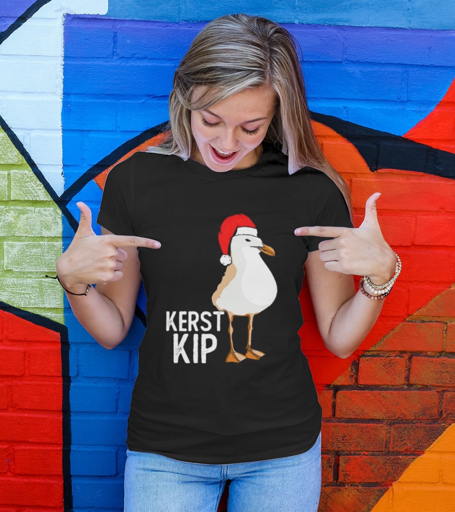 Kerst Kip Santa Hat Christmas Bird T-Shirt