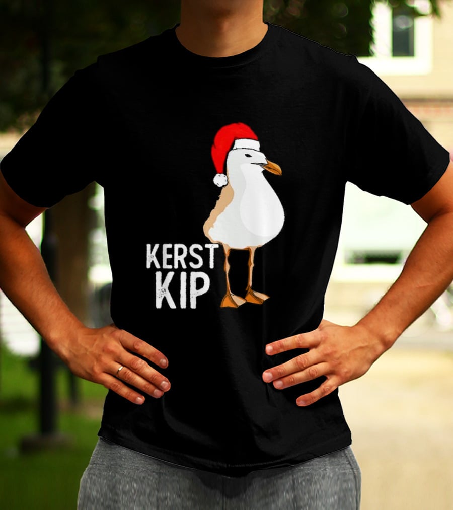 Kerst Kip Santa Hat Christmas Bird T-Shirt