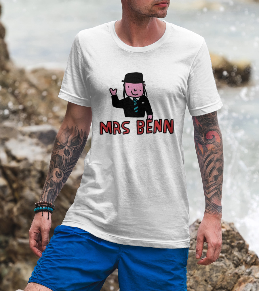 Mrs Benn Cartoon Character In Suit And Tie With Black Bowler Hat T-Shirt