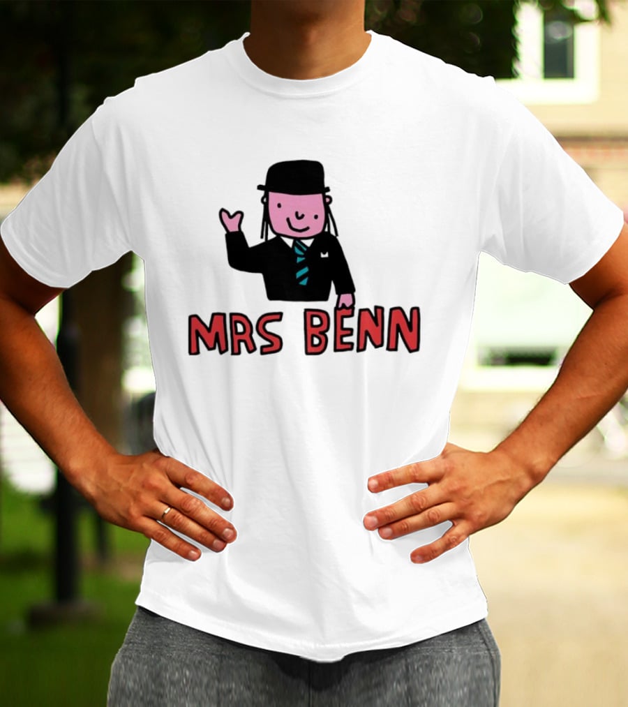 Mrs Benn Cartoon Character In Suit And Tie With Black Bowler Hat T-Shirt