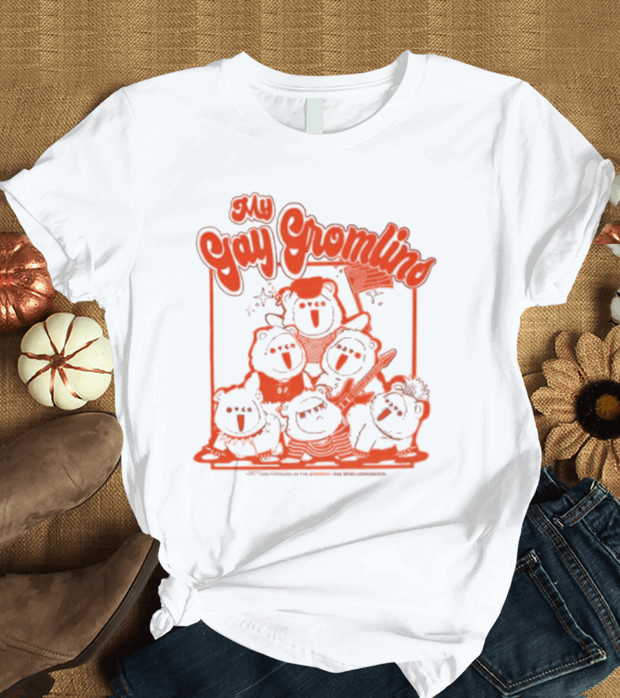 My Gay Gromlins Colorful Cartoon Creatures With Orange Outlines T-Shirt