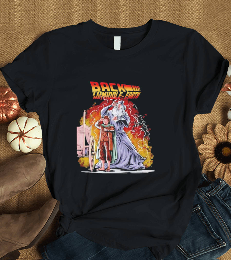 Back To The Middle-Earth Men's Time Travel Adventure Fusion T-Shirt