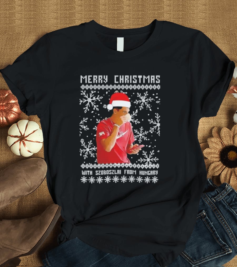 Merry Christmas With Szoboszlai From Hungary Ugly T-Shirt