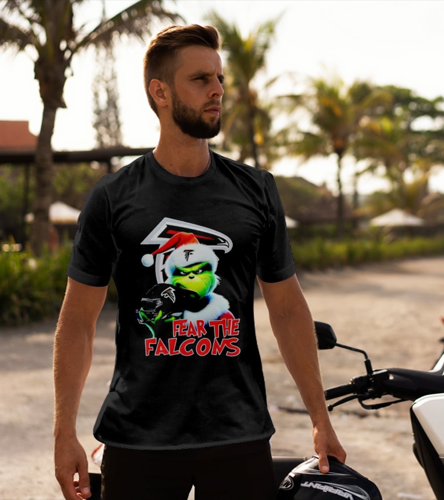 Atlanta Falcons Grinch Santa Fear The Falcons NFL T-Shirt