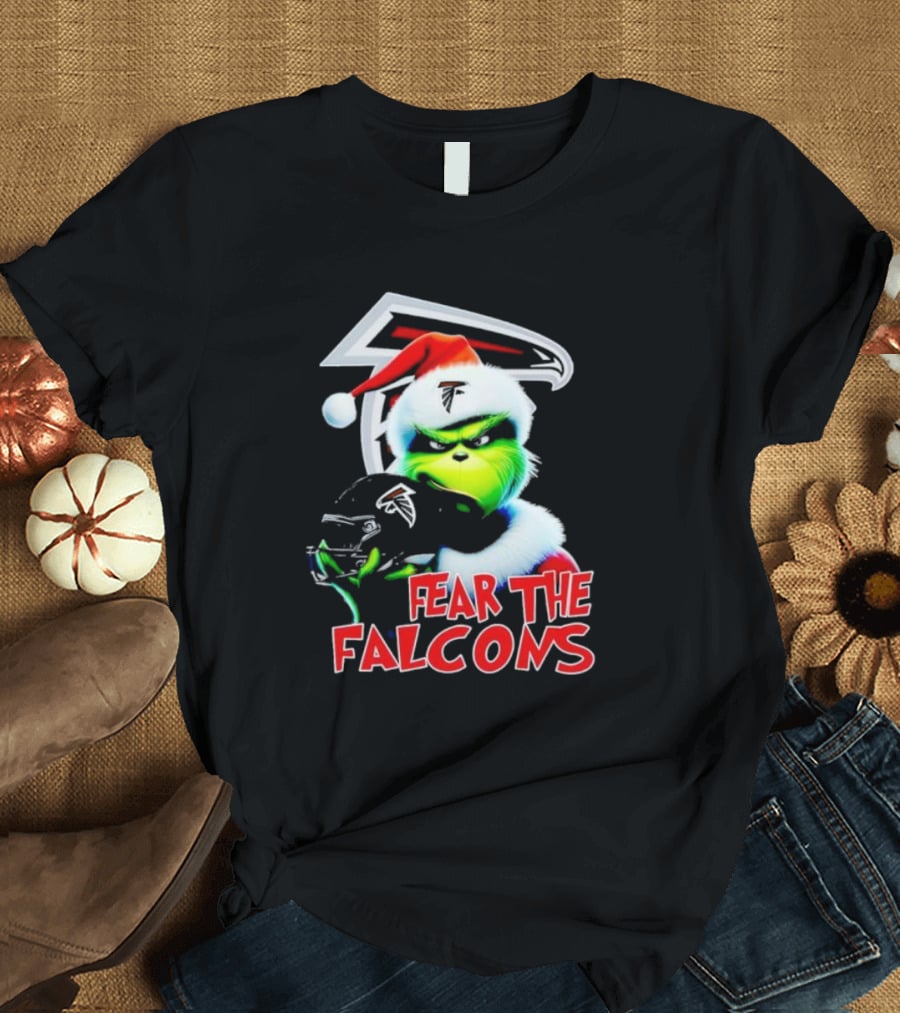 Atlanta Falcons Grinch Santa Fear The Falcons NFL T-Shirt
