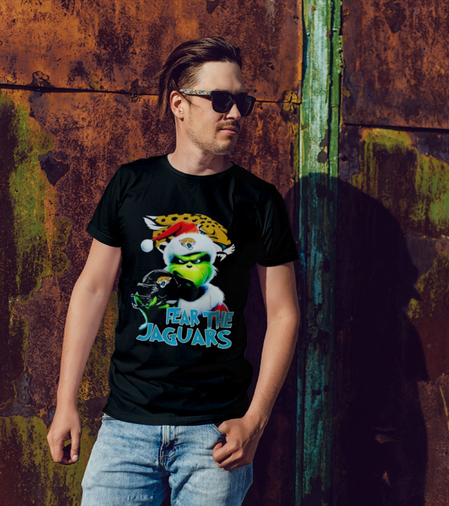 Santa Grinch Fear The Jaguars Jacksonville Jaguars NFL T-Shirt