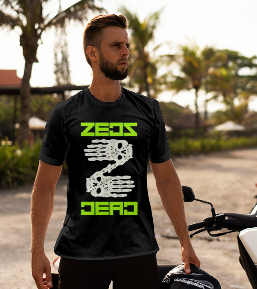 Zeds Dead Skeleton Hands Neon Typography T-Shirt