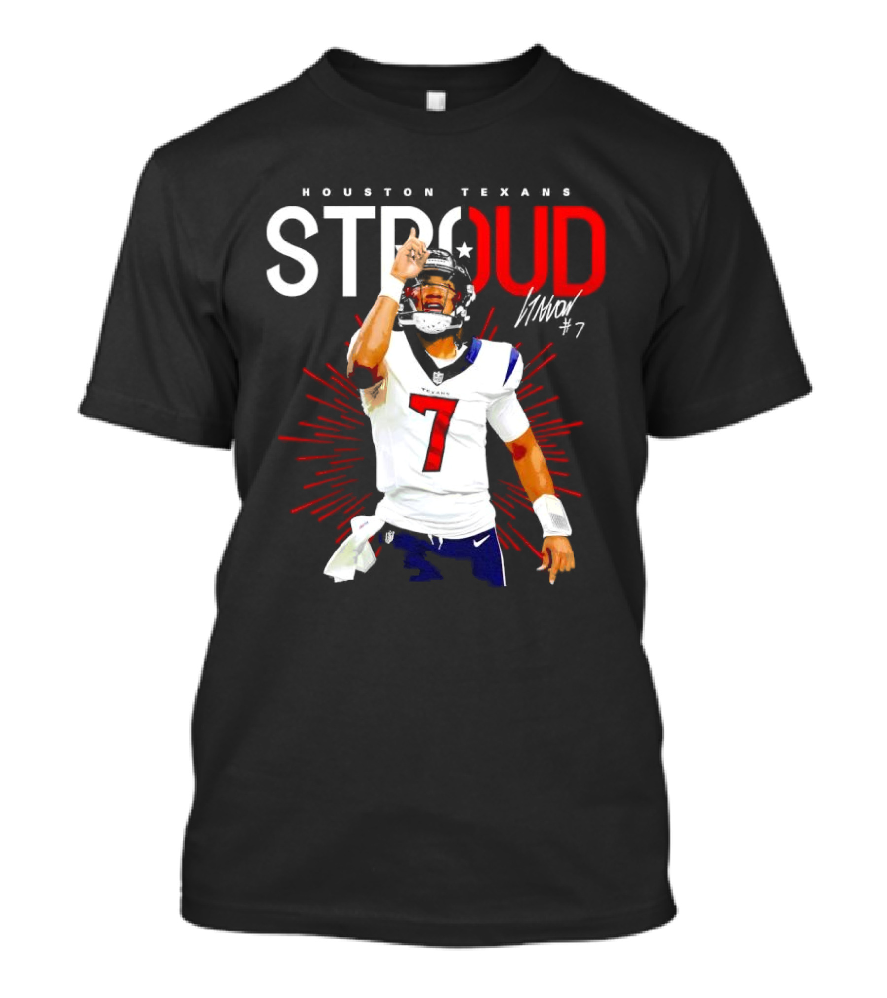 Houston Texans Cj Stroud #7 Signature Visionary Leader T-Shirt