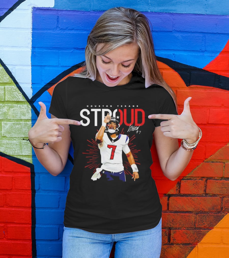 Houston Texans Cj Stroud #7 Signature Visionary Leader T-Shirt