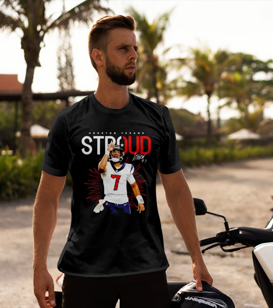 Houston Texans Cj Stroud #7 Signature Visionary Leader T-Shirt