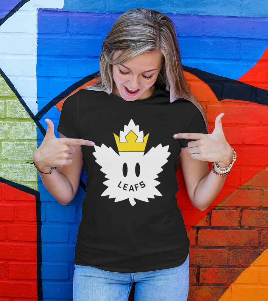 Leafs White Crown Face Emblem T-Shirt
