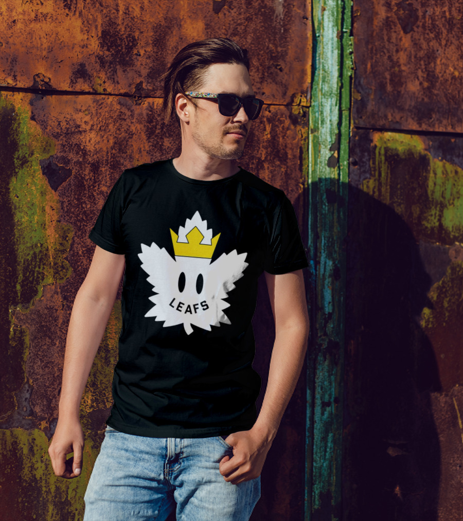 Leafs White Crown Face Emblem T-Shirt