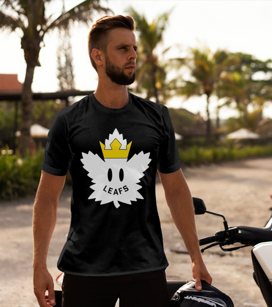 Leafs White Crown Face Emblem T-Shirt