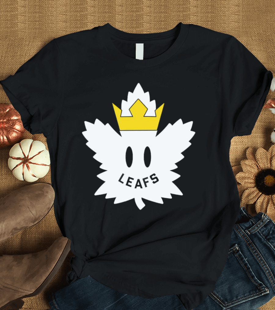 Leafs White Crown Face Emblem T-Shirt