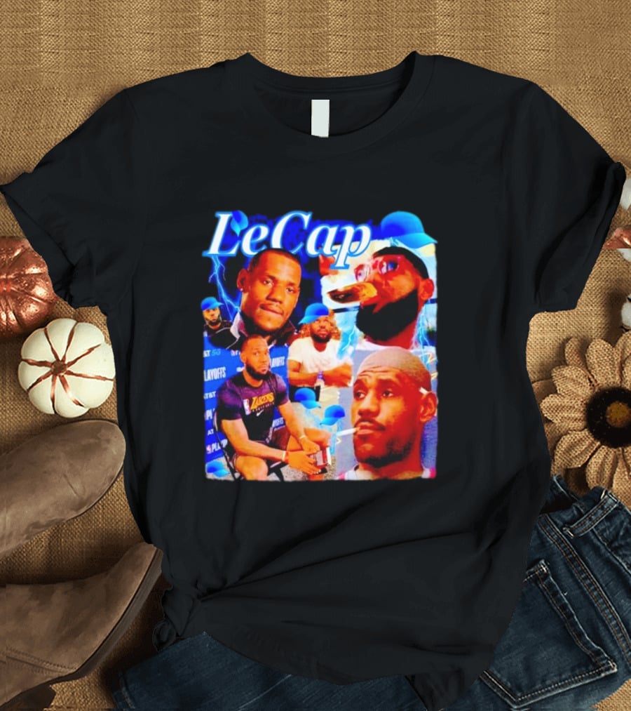 LeCap Lebron James Lakers Playoffs Meme Electricity Background T-Shirt