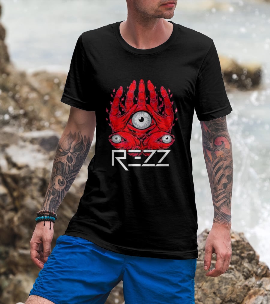 Rezz Men's Monster Inside With Red Hand And Eye T-Shirt