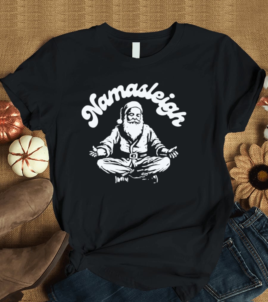 Namasleigh Santa Claus Meditating With Yoga Pose T-Shirt